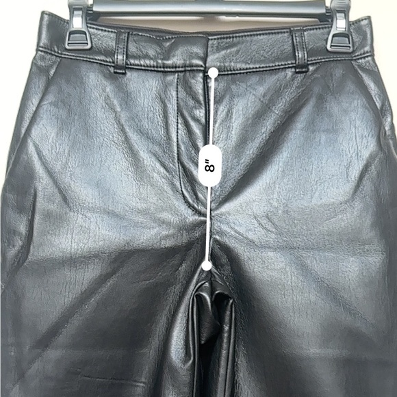 Aritzia Babaton Faux Leather Pants Black Straight Leg Size 4 - Picture 6 of 10